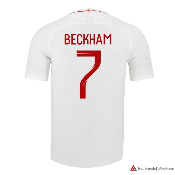 Camiseta Seleccion Inglaterra Primera equipación Beckham 2018 Blanco